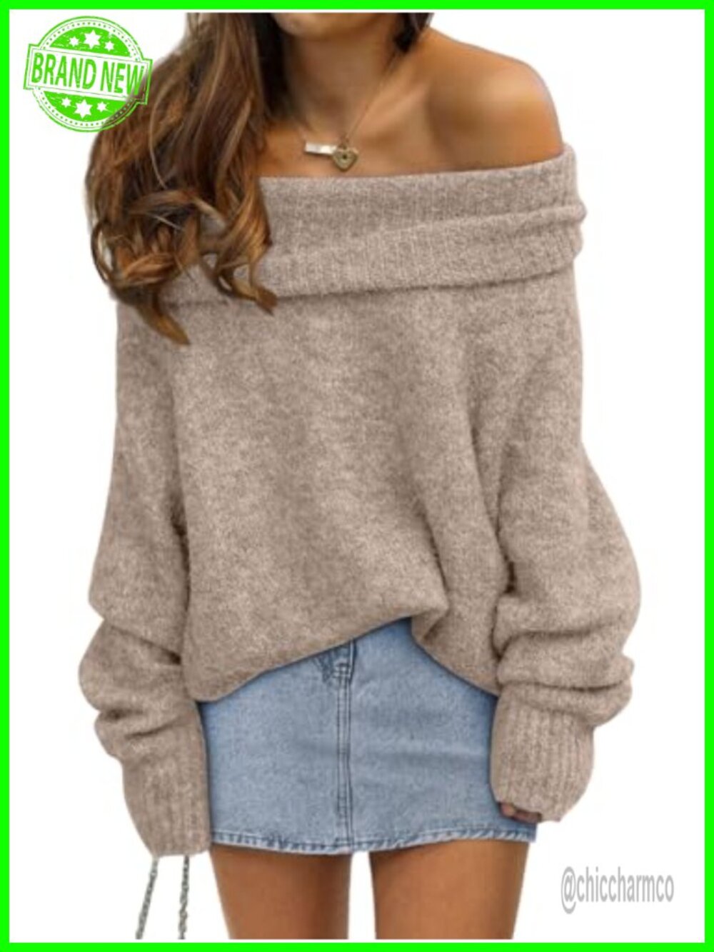 Oversized Off The Shoulder Pullover Sweater Loose Fit Batwing Sleeve Fall